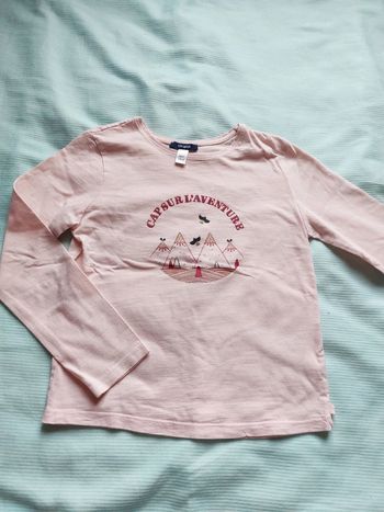 T shirt manches longues okaidi 8 ans rose