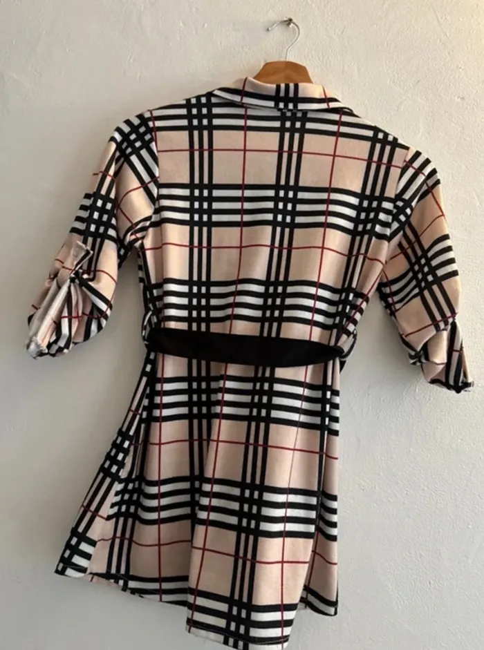Robe chemise beige / noir T6.7 ans - photo numéro 3