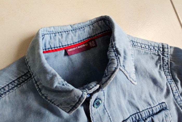 Chemise garçon jeans coton souple sergent major 2 ans - photo numéro 2