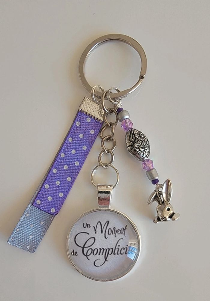 Cadeau amour st Valentin, porte clé message bijoux de sac " moment de complicité "