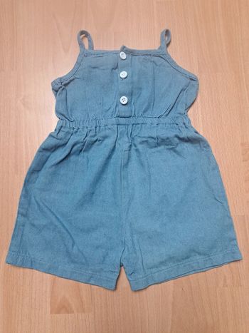 Salopette short bretelles effet jeans