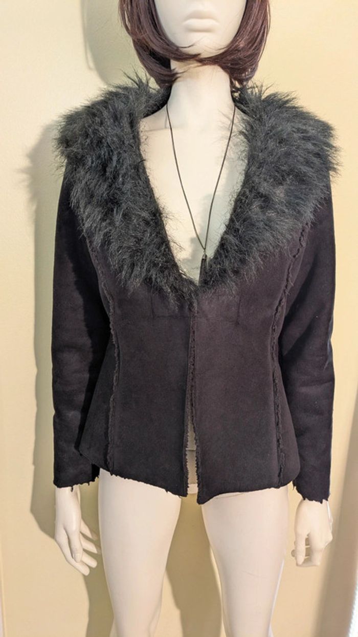 Manteau chaud noir foururu