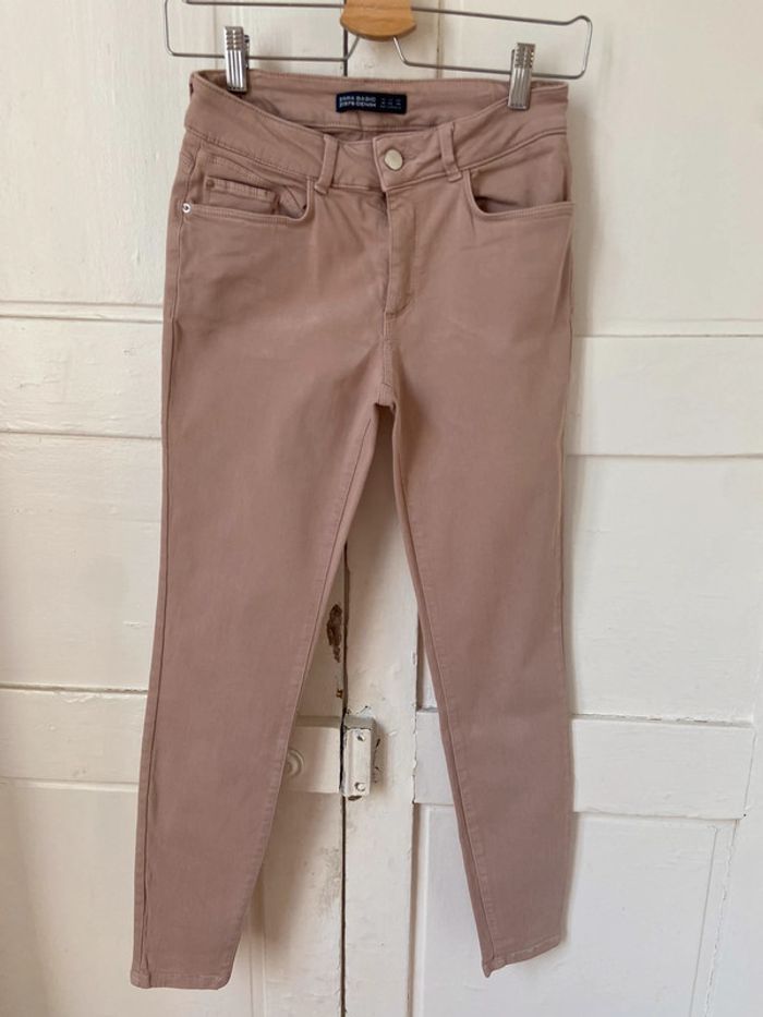 Slim Zara rose grisé taille 40 (équivalent 36)