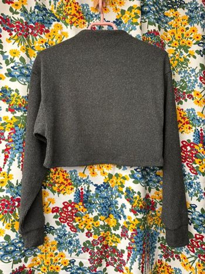 Pull court gris foncé chiné