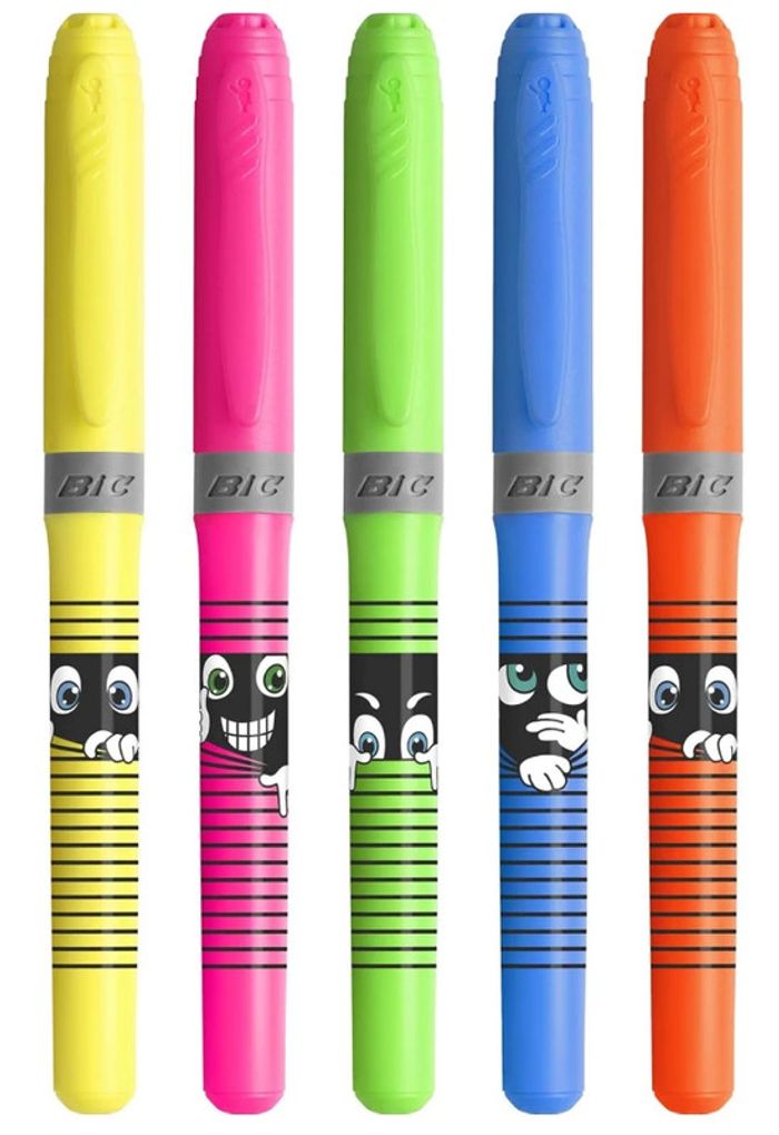 Pack de 5 Surligneurs Fluos Grip "Highlighter" - photo numéro 2