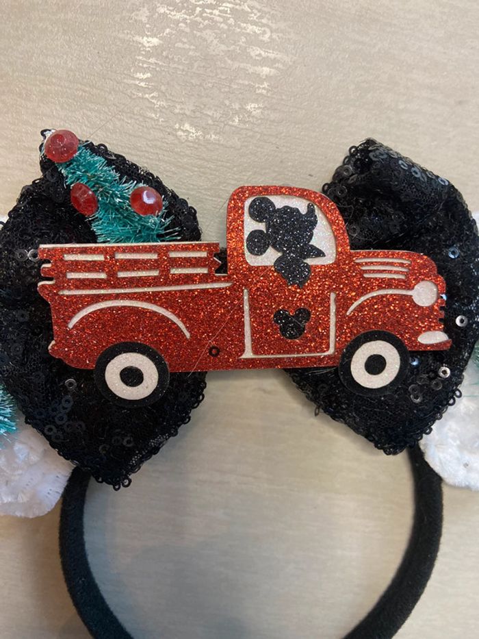 Serre tête oreille de Mickey de noël à sequin, paillettes - photo numéro 3