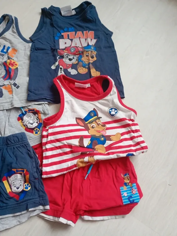 Lot été pat patrouille taille 4 9 pièces short,tee shirt - photo numéro 2