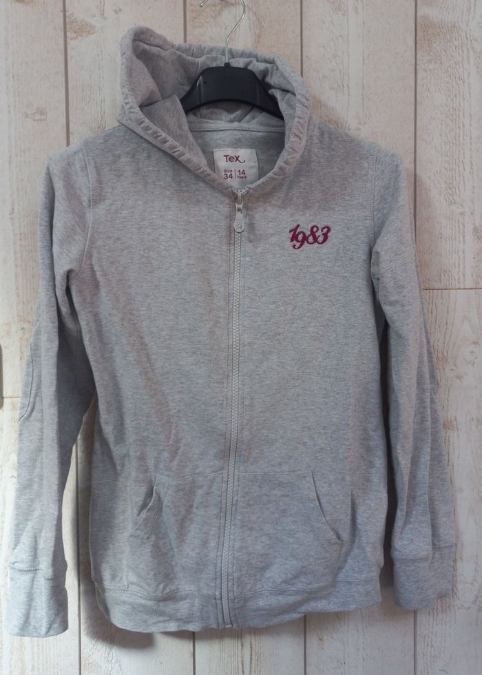 Sweat zippé à capuche 14 ans