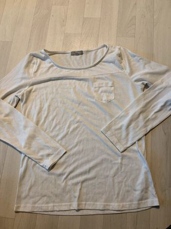T-shirt manches longues blanc in extenso taille L très bon état