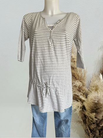 Haut d'allaitement femme kiabi marinière blanc gris