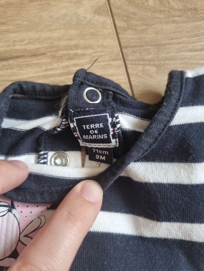 Ensemble de la marque terre de marins, robe, t-shirt et collant, en 9 mois. - photo numéro 2