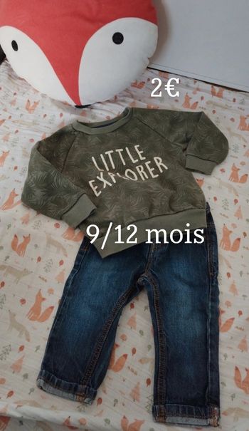 Ensemble sweatshirt jeans 9/12 mois
