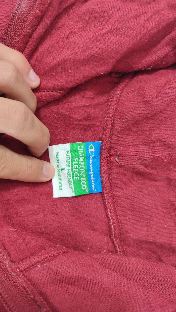 Vêtement homme Sweat zippé 1/4 Haut de sport rouge Champion taille L #Retrostreet - photo numéro 2