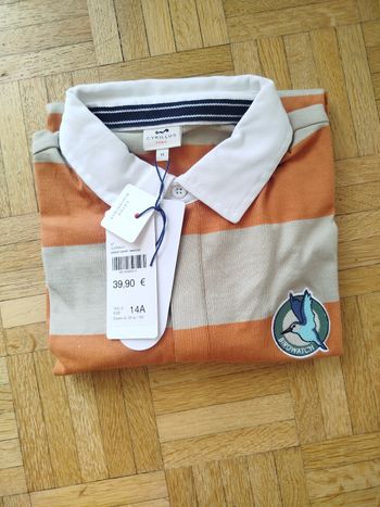 Polo manche longue pull Cyrillus garçon 14 ans neuf