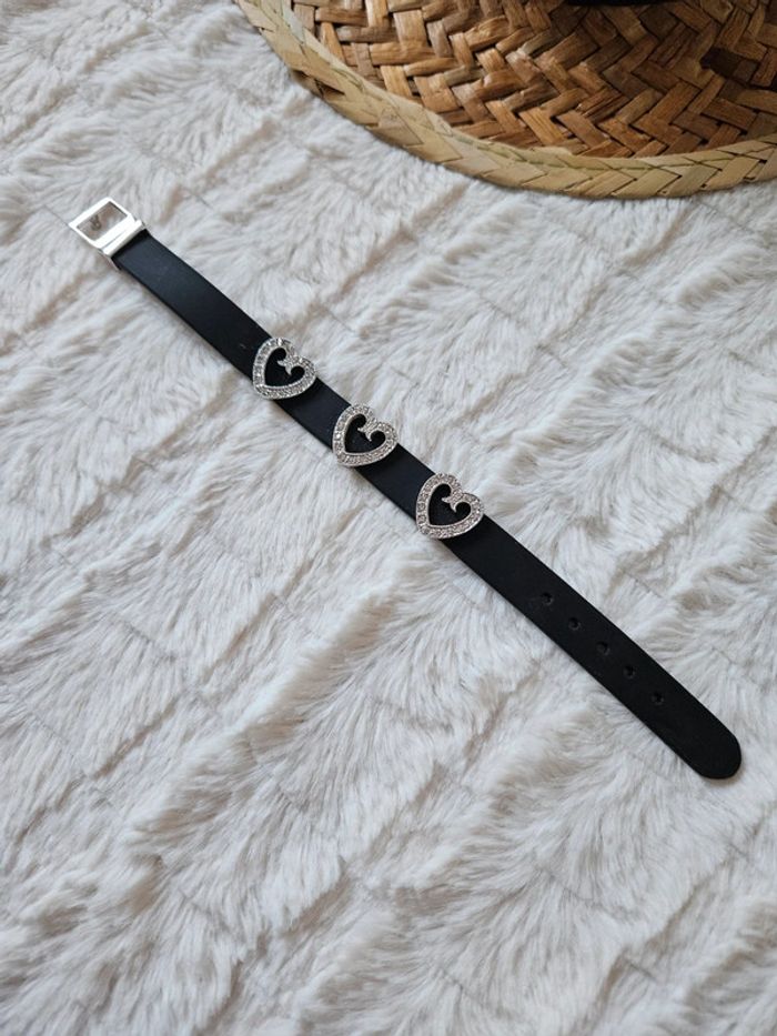 Bracelet fantaisie coeur noir - photo numéro 3