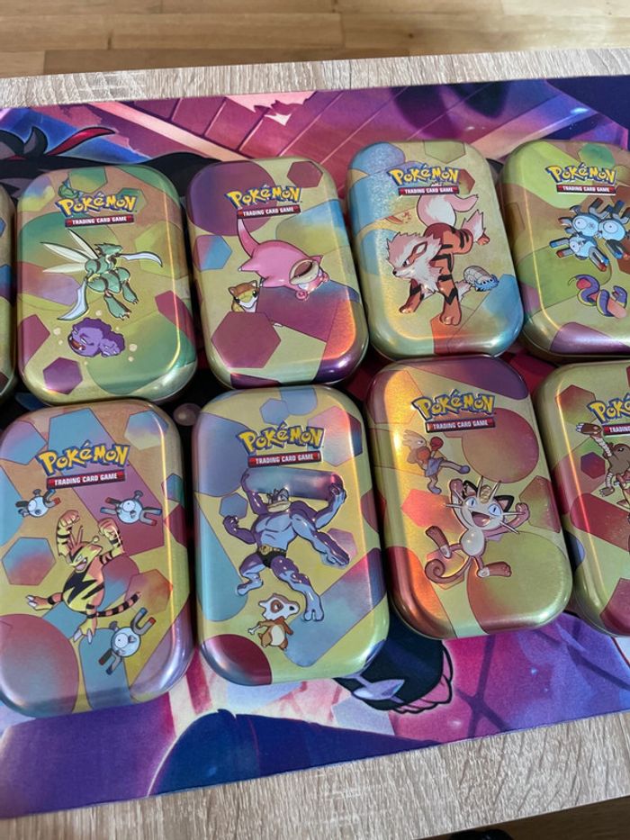 Lot Pokémon de 10 mini tin 151 avec une pièce et une carte - photo numéro 3
