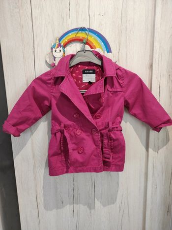 Trench rose à capuche 24 mois