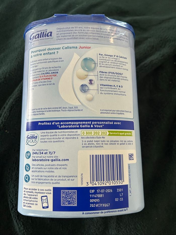 Gallia - lait de croissance 4eme âge - photo numéro 2