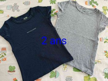 Lot de 2 tee-shirt Kiabi 2 ans tbe 