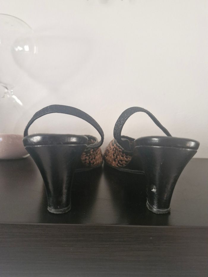 Sandales tressées Marron et noir - photo numéro 4