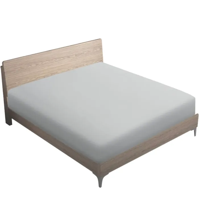 Drap-housse gris clair 140×190 cm +25 cm – 57 fils – 100 % coton Neuf - photo numéro 1