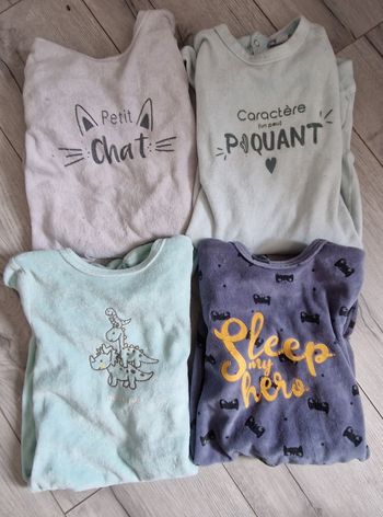 Pyjamas velours 9 mois