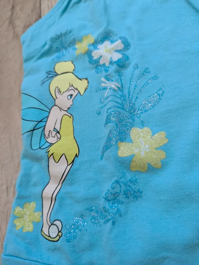 Débardeur bleu fée clochette Disney 3 ans - photo numéro 4