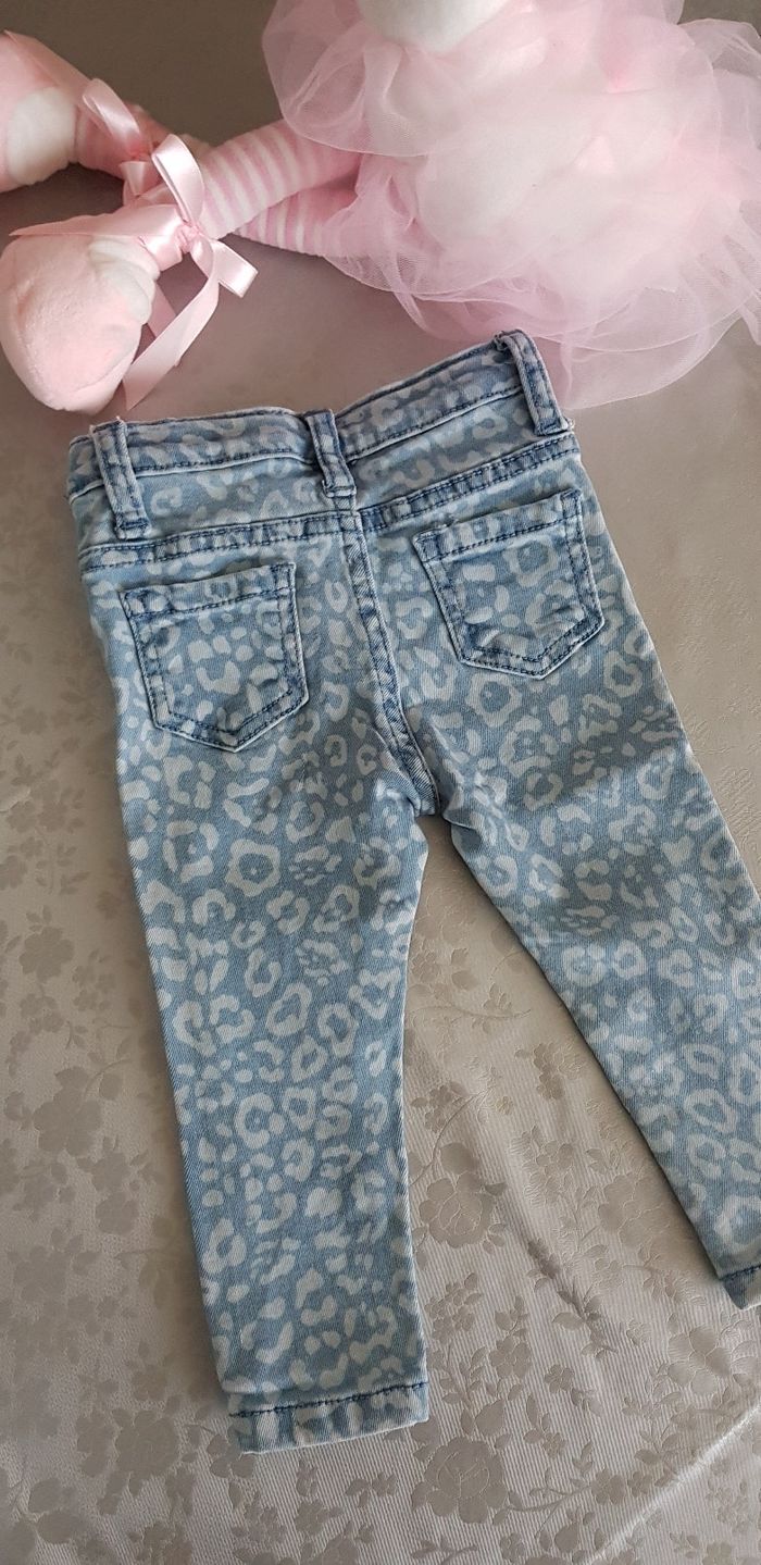 Jean's slim neuf motif léopard 74cm - photo numéro 3