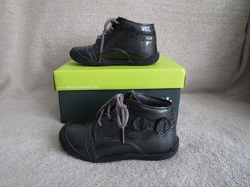 Bottines vernis Gris Anthracite Aster 21 TBE