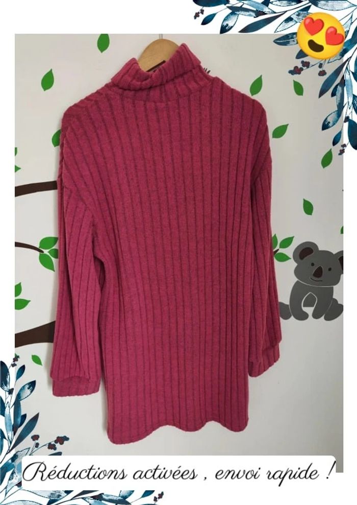 Robe pull rose femme L - photo numéro 3