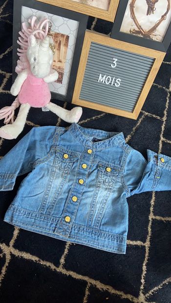 Chemise imitation veste  en jean 3 mois