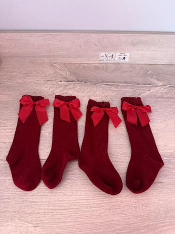 Lot chaussettes Zippy rouge avec noeud