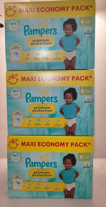 210 couches Pampers taille 6 premium protection 