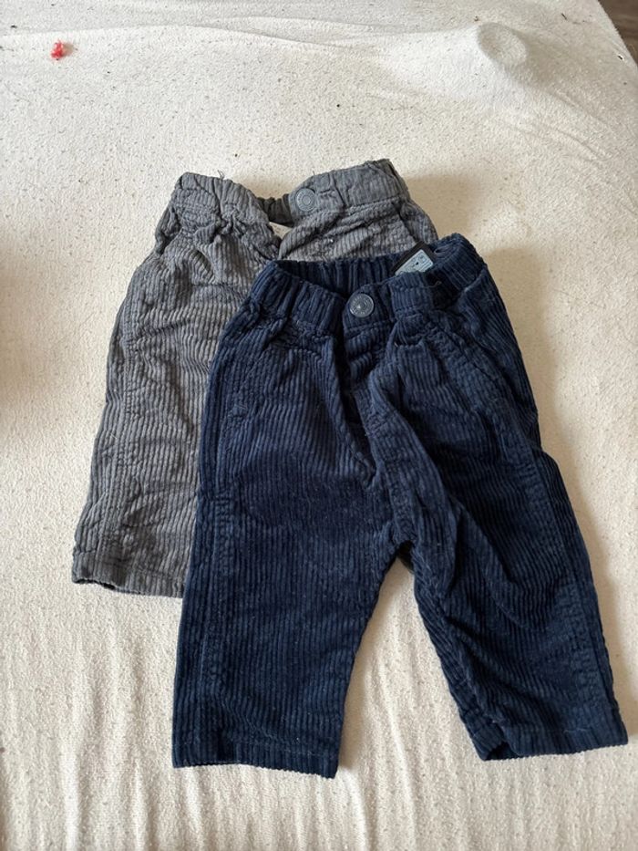 Lot 2 pantalons velours