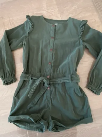 Combi, short, velours fille, 10 ans