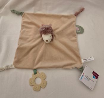 Doudou Lama Luna carré plat beige- Dentition- Papier froiss- Babyono