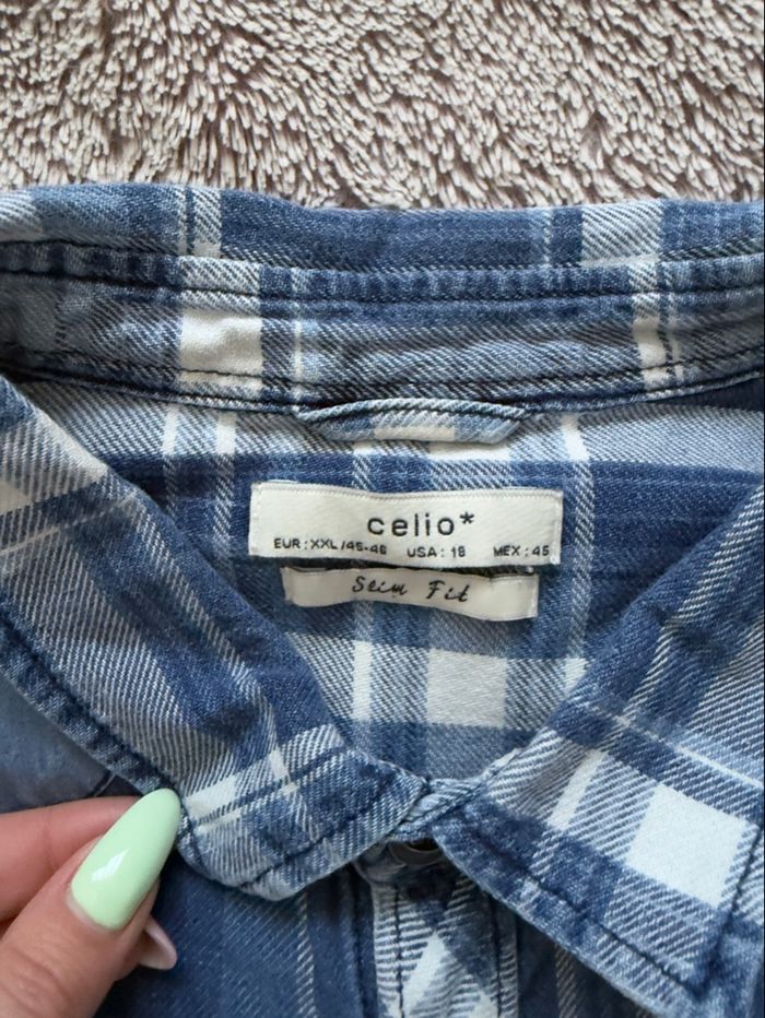 Chemise à carreaux bleu taille XXL - Celio - photo numéro 2