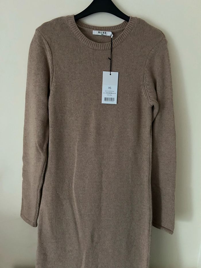 Robe pull, beige/marron clair, NA-KD - photo numéro 2