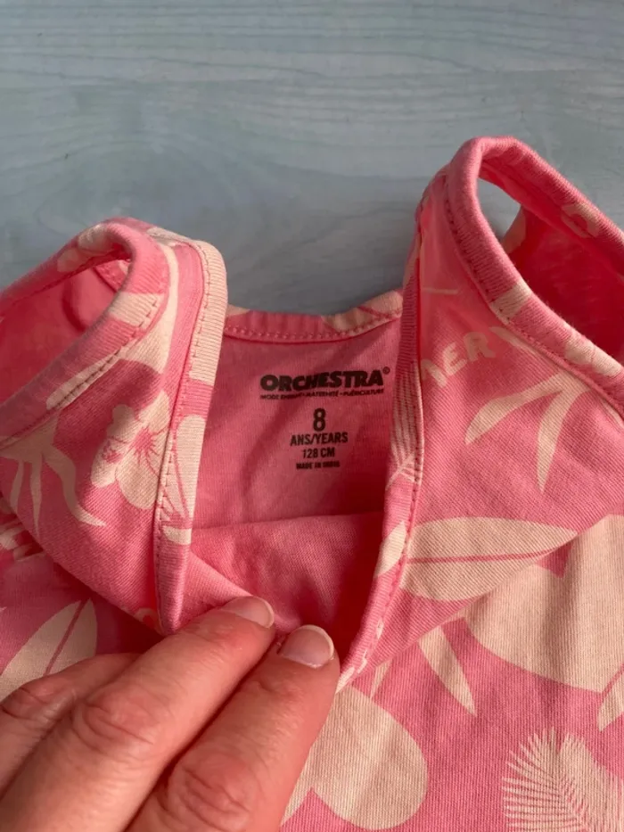 Robe estivale rose et beige orchestra 8 ans - photo numéro 3