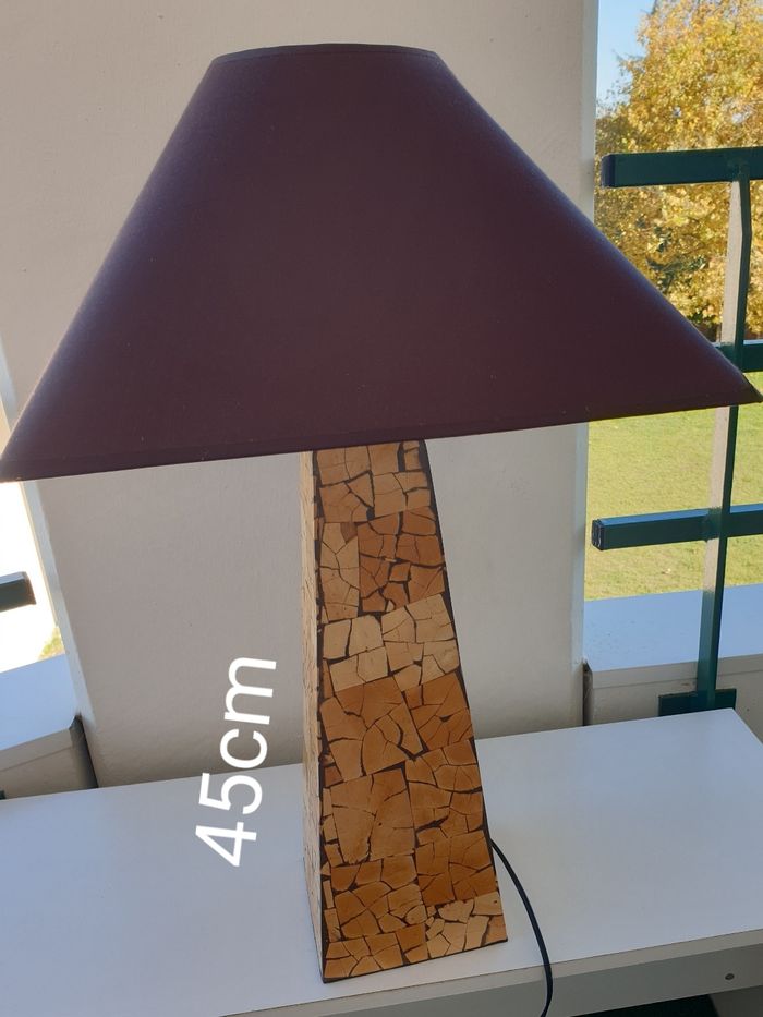 Lampe indonésienne en coco. 75cm - photo numéro 3