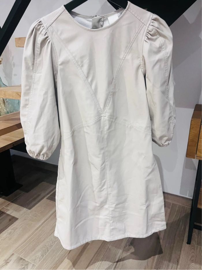 Robe similicuir cuir crème blanche écru H&sam 36 S