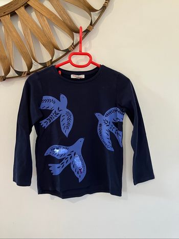 Haut bleu marine oiseaux 6 ans DPAM