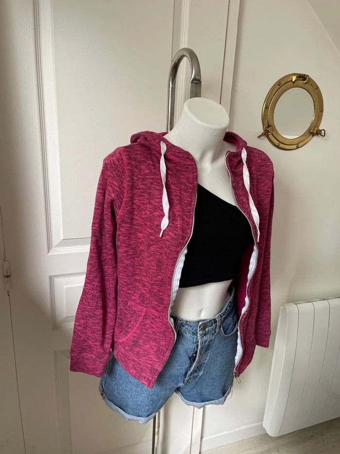 Gilet à capuche rose - photo numéro 8
