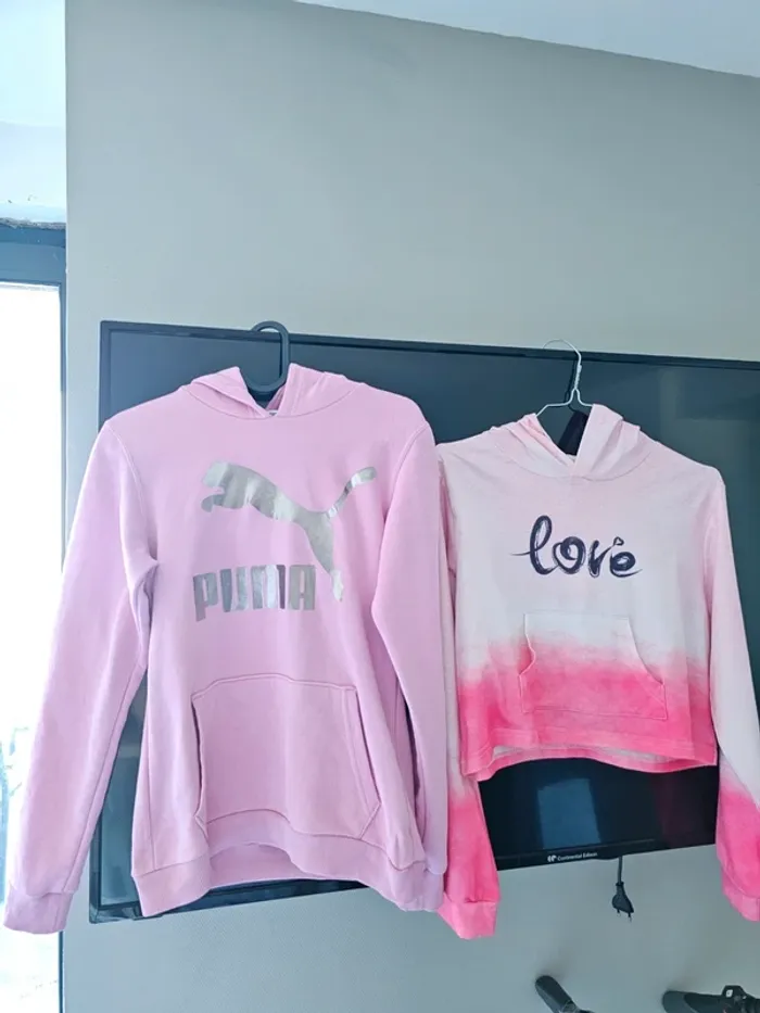 Sweat à capuche PUMA rose fille 13/14ans - photo numéro 4