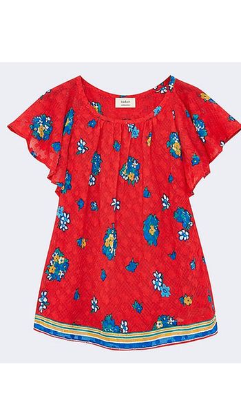 Top Pino Ba&sh imprimé fleuri rouge T. 1