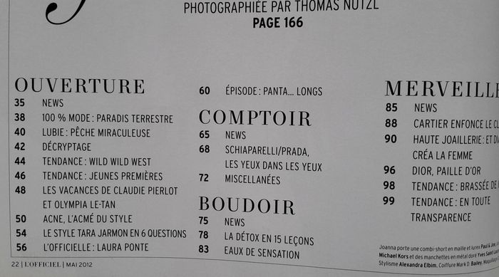 Magazine L'officiel n°965 mai 2012 - photo numéro 5