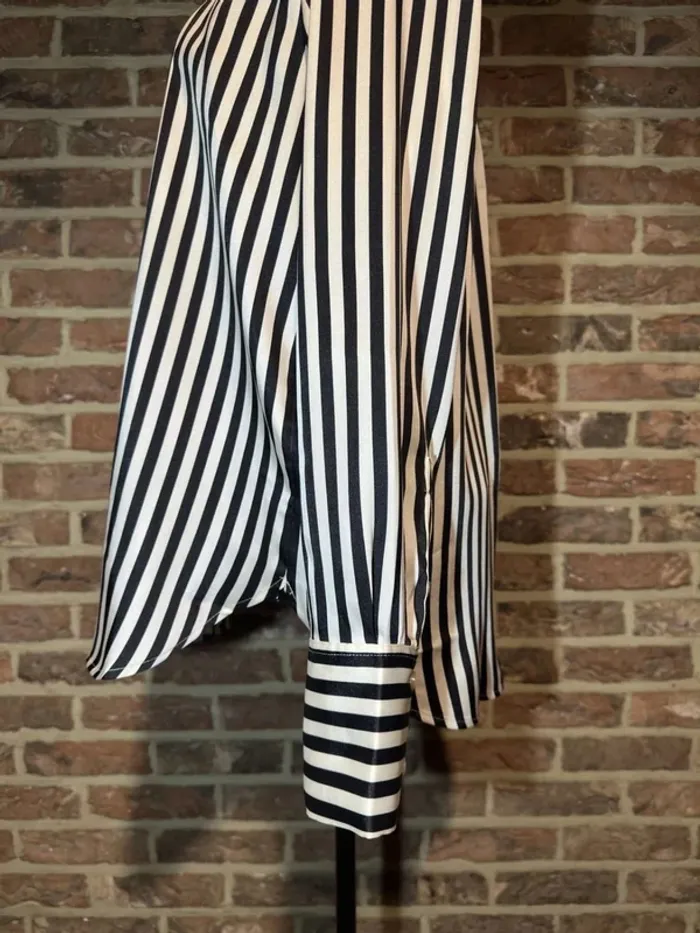 Chemise lignée noire et blanche H&M Taille XS / 34 - photo numéro 10