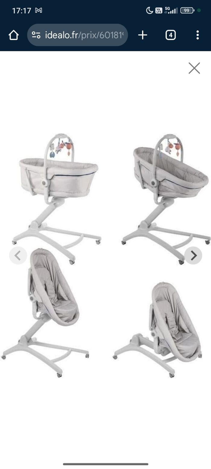 Chicco - Transat baby hug 4 en 1 - Glacial