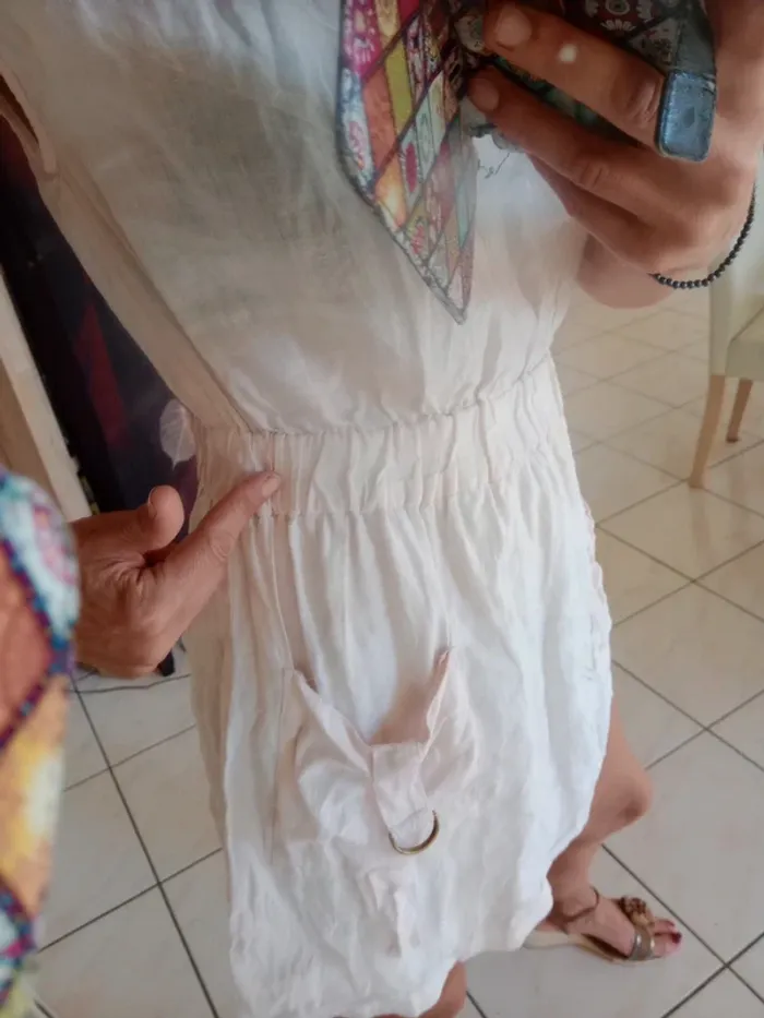 Robe  XS rose pâle lin c83 - photo numéro 6