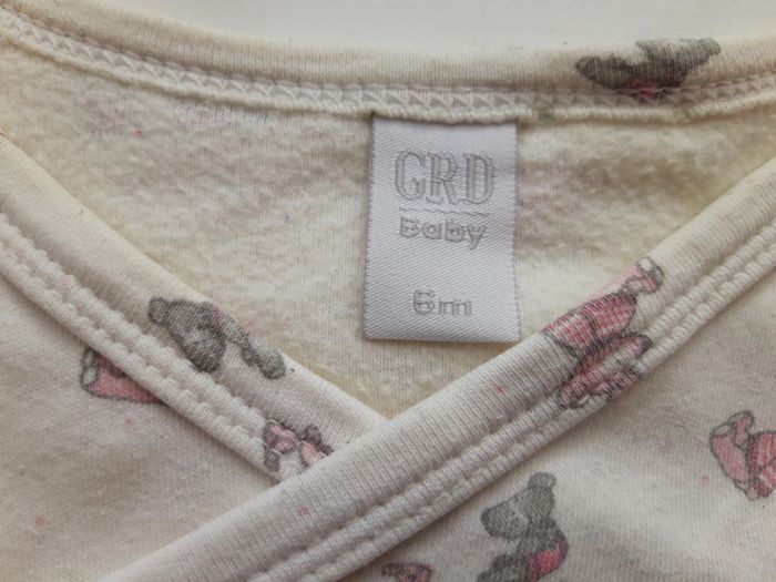 Body blanc à manches longues avec motifs oursons GRD Baby bébé 6 mois - photo numéro 2